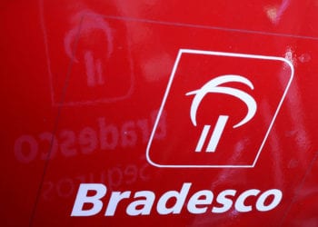 FILE PHOTO: The logo of Brazil's Banco Bradesco is seen at a rental bike service in Sao Paulo, Brazil February 1, 2018. REUTERS/Paulo Whitaker -/File Photo